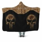 Camouflage Skull Kansas City Chiefs American Flag Hooded Blanket Model a10954