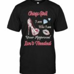 Chiefs Girl I Am Who I Am Your Approval Isnt Needed Kansas City Chiefs Fan High Heel Glittering Tshirt Hoodie Sweater Model a19776