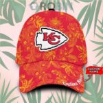 Custom Name Kansas City Chiefs Tropical Hawaiian Classic Baseball Cap Hat