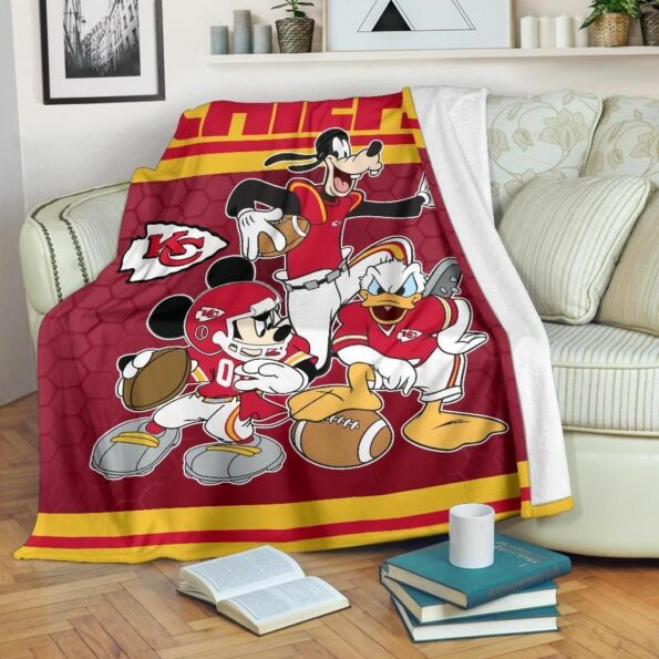 Disney Kansas City Chiefs nfl Fleece Blanket Gift For Fan, Premium Com