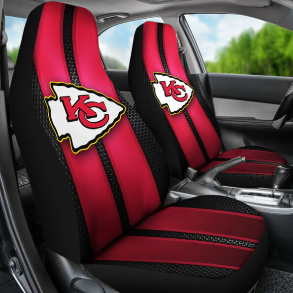 Incredible Line Pattern Kansas City Chiefs Logo Car Seat Covers