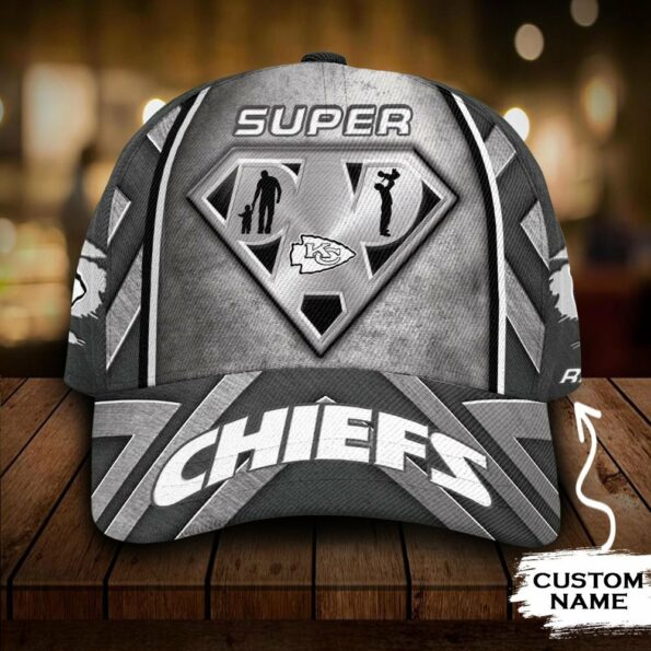 Kansas City Chiefs 3D Cap NFL Superman Dad Custom Name 20 M3TTT0260