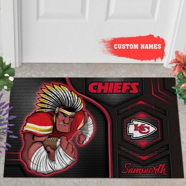 Kansas City Chiefs 3D Doormats NFL Custom Name 01 M3PTT0380