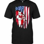 Kansas City Chiefs Flag Ripped American Flag Tshirt Hoodie Sweater Model a20557