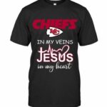 Kansas City Chiefs In My Veins Jesus In My Heart Tshirt Hoodie Sweater Model a20671