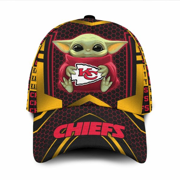 Kansas City Chiefs Luxury 3D Cap Baby Yoda NFL Custom Name DTTCAP11030