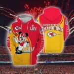 Kansas City Chiefs Mickey Disney Super Bowl Champions Zip 3D Hoodie full print hoodie 3D Shirt Up Size To S-5XL For Men, Women