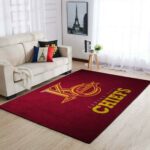 Kansas City Chiefs Nfl Football Rug Room Carpet Sport Custom Area Floor Home Decor Rug8093, Size Large 60×96 Inch