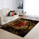 Kansas City Chiefs Nfl Football Rug Room Carpet Sport Custom Area Floor Home Decor Rug8320, Size Large 60×96 Inch