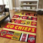 Kansas City Chiefs Nfl Football Rug Room Carpet Sport Custom Area Floor Home Decor Rug8171, Size Large 60×96 Inch