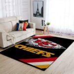 Kansas City Chiefs Nfl Football Rug Room Carpet Sport Custom Area Floor Home Decor Rug8324, Size Large 60×96 Inch