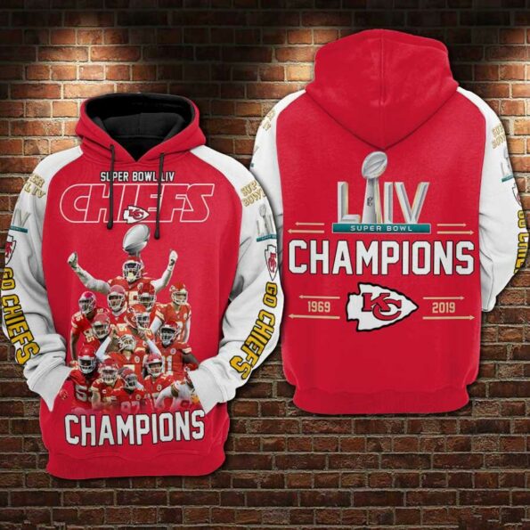 Kansas City Chiefs Super Bowl Champions 54 Men’s and Women’s 3D Full Printing Pullover Hoodie Full Sizes TH1319