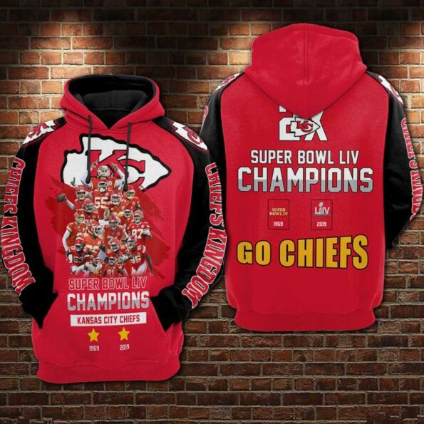 Kansas City Chiefs Super Bowl Champions 54 Men’s and Women’s 3D Full Printing Pullover Hoodie Full Sizes TH1291