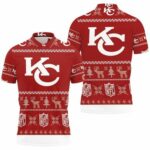 Kansas City Chiefs Ugly Sweatshirt Christmas 3D Polo Shirt Model a21499