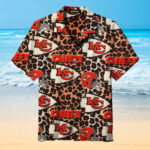 Leopard Print Kansas City Chiefs Hawaiian Shirt 3D All Over Print, Men, Women, Unisex, Model 57