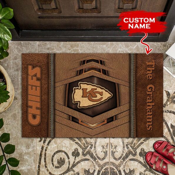 NFL Kansas City Chiefs Custom Name Doormat 09 M6BTH1315