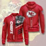 NFL Kansas City Chiefs Go Chiefs Slogan On Back Zip Hoodie full print hoodie 3D Shirt Up Size To S-5XL For Men, Women