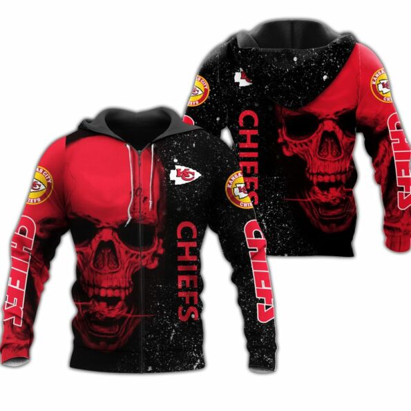 NFL Kansas City Chiefs Limited Edition All Over Print Zip Hoodie Hoodie Size S-5XL