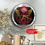 NFL Kansas City Chiefs Skull Clock Custom Name 02 M5PTT0816