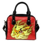 Pikachu Angry Moment Kansas City Chiefs Shoulder Handbags, Handbags2664