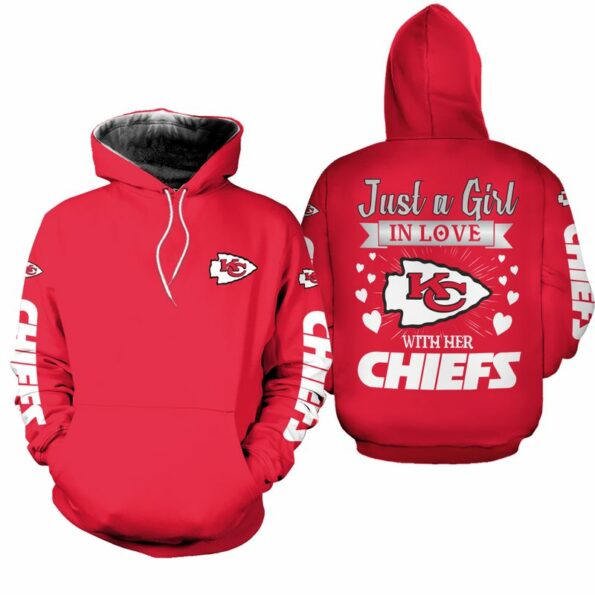 Stocktee Kansas City Chiefs Just a Girl in Love Limited Edition All Over Print Hoodie Sweatshirt Zip Hoodie T shirt Unisex Size NEW017910