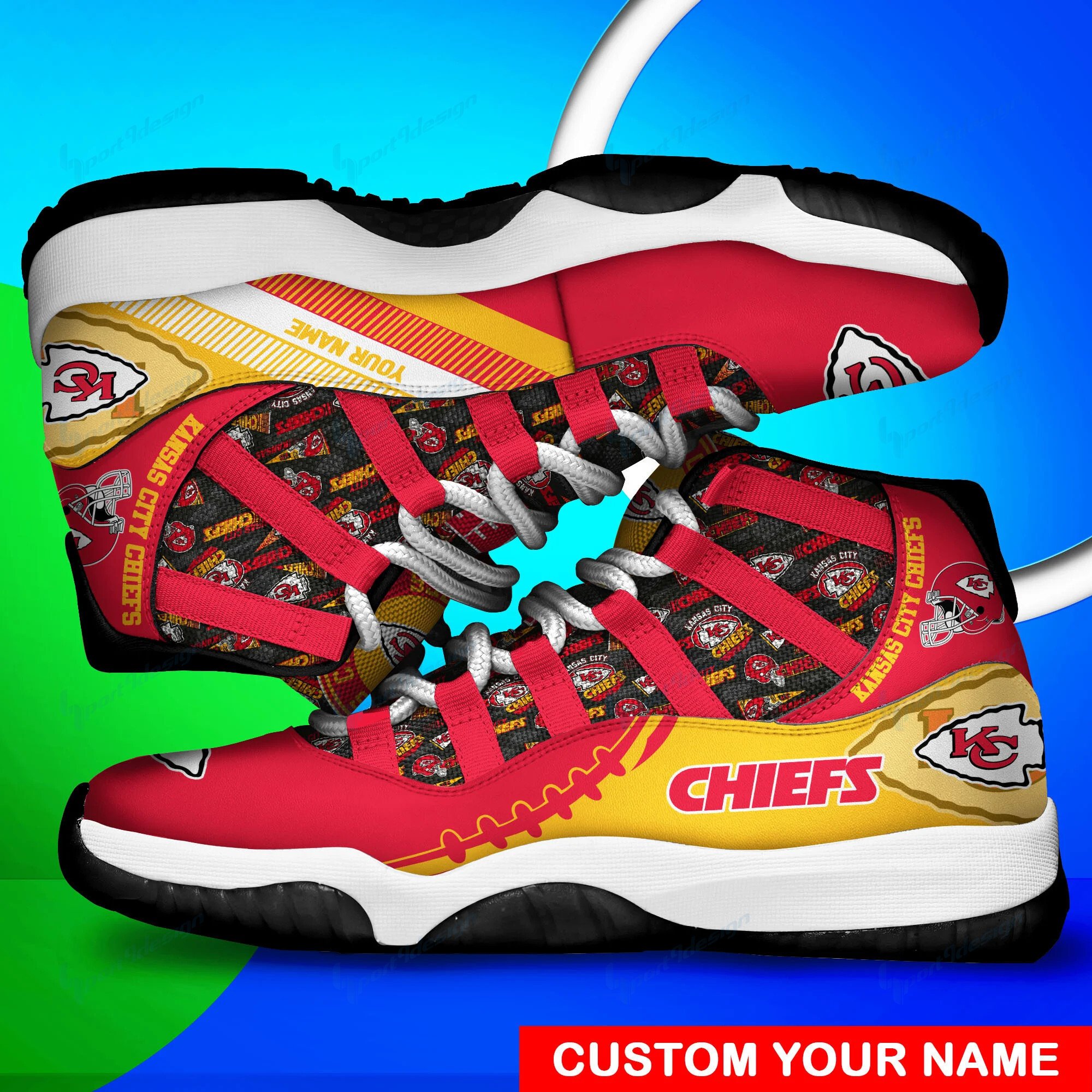 Kansas City Chiefs Air Jordan 13 Shoes Custom Name Red Sneakers
