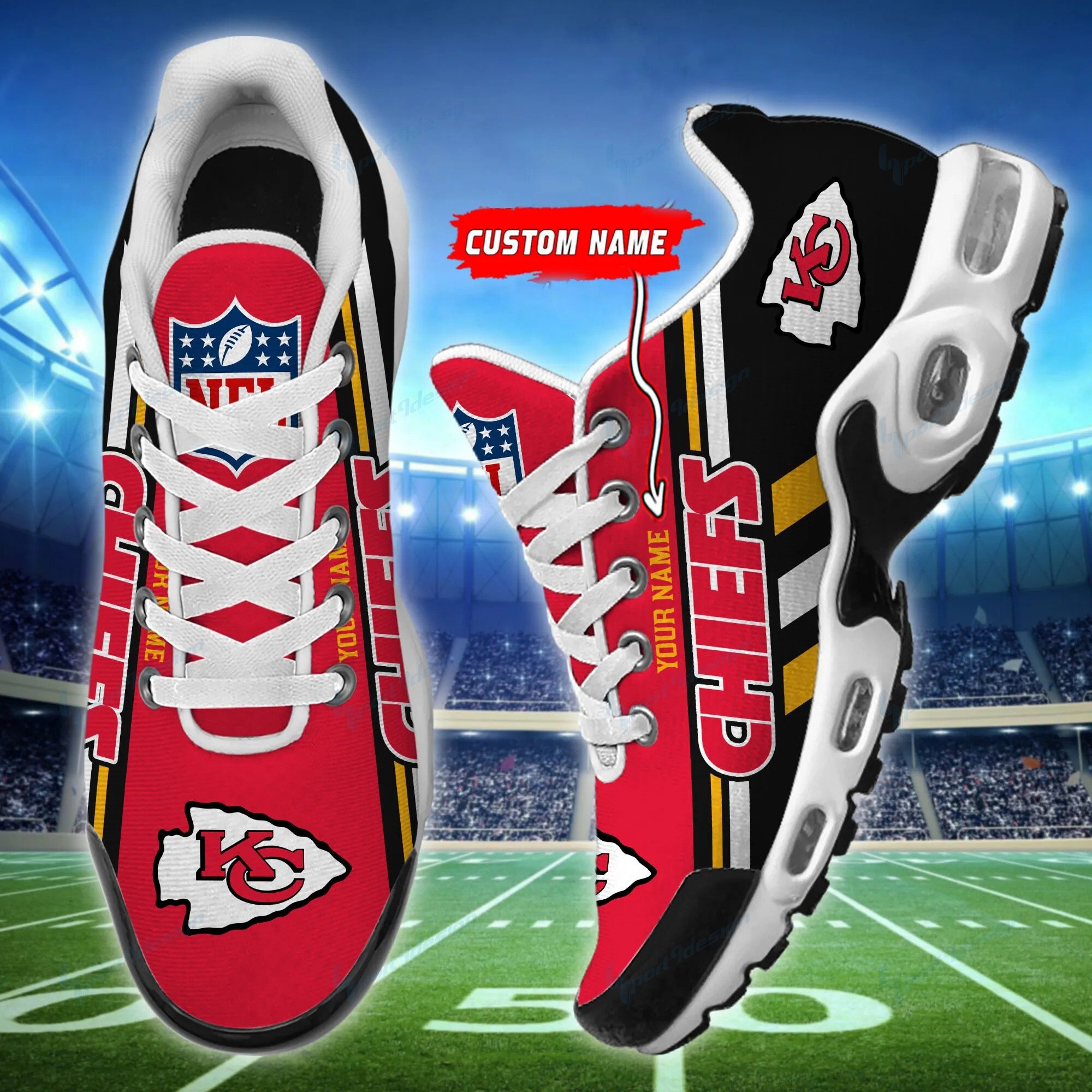 Kansas City Chiefs Personalized Plus T-N Youth Sneakers BG63 ...