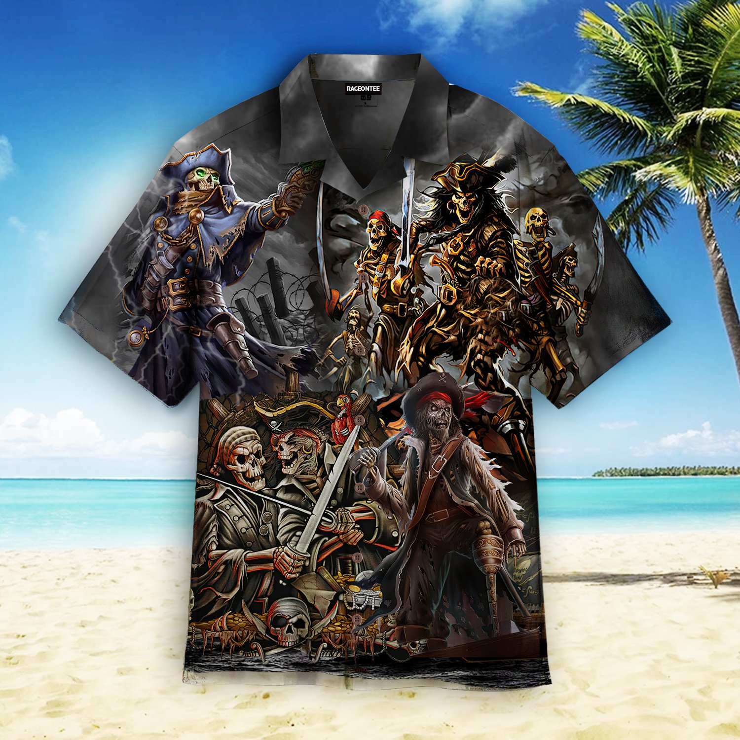 TSM – Amazing Pirate Skull Hawaiian Shirt For Men Women – theskullmerch.com