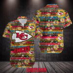 Chiefs Hawaiian Shirt Colorful Flower Palm Leaf Kansas City Chiefs Gift